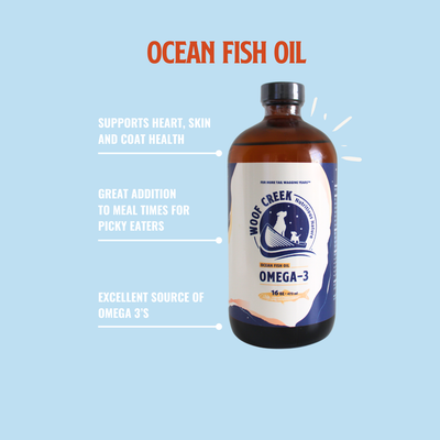 Omega-3 Ocean Fish Oil | 16floz Glass Bottle for Dogs + Cats